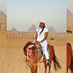 Lady riding a horse near the Pyramids of Giza during Egypt group trips 2026