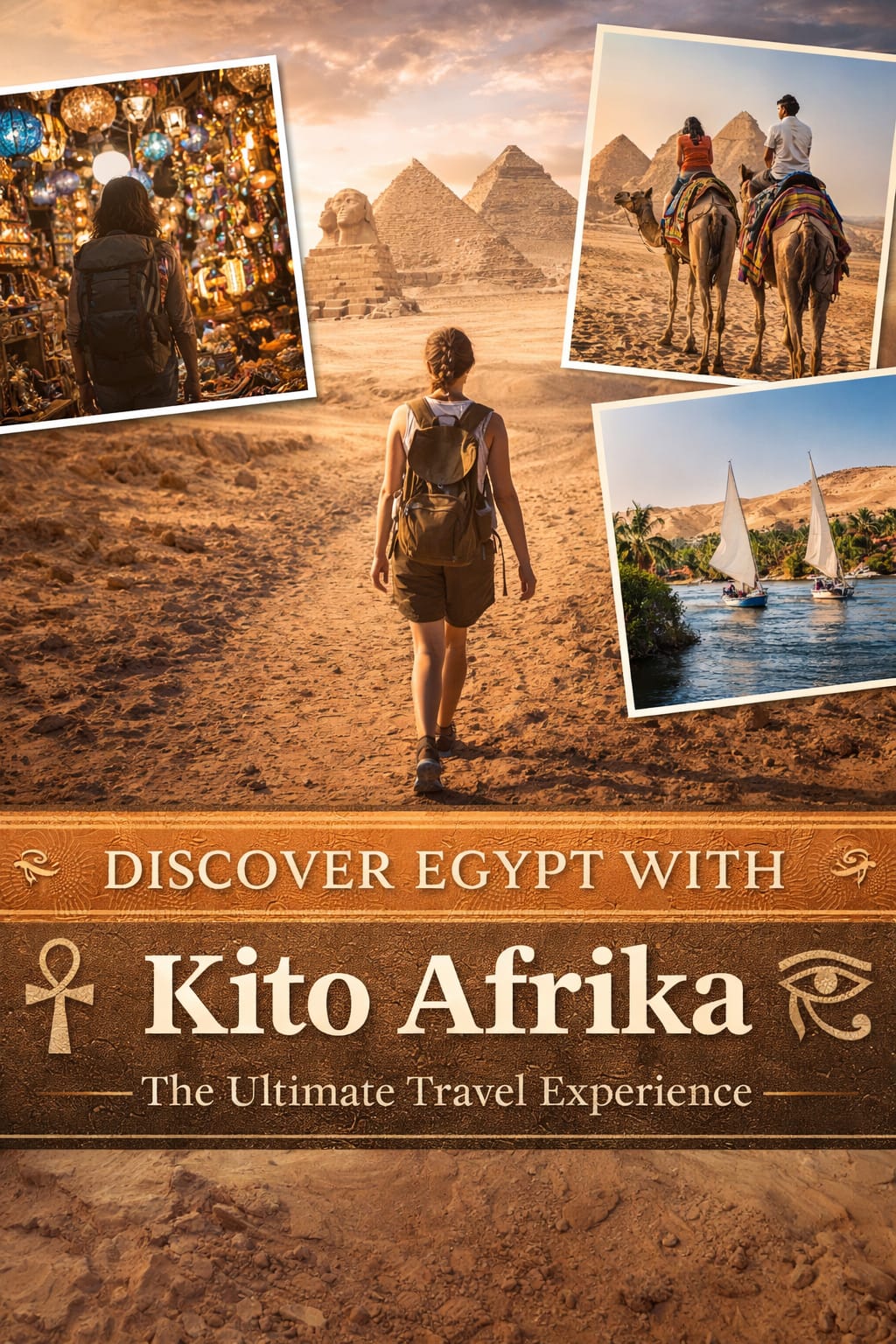 young traveler exploring Pyramids of Giza camel ride Nile River Egypt group tour experience 2025