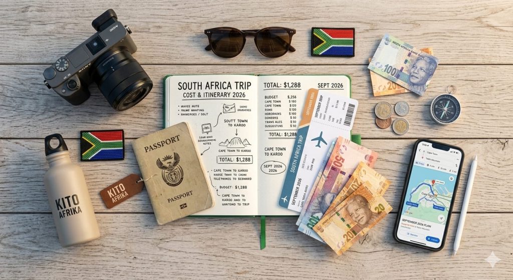 South Africa trip cost 2026 breakdown with itinerary, budget, passport, and travel items for young travelers planning a Cape Town and safari group trip