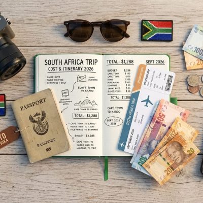 South Africa trip cost 2026 breakdown with itinerary, budget, passport, and travel items for young travelers planning a Cape Town and safari group trip