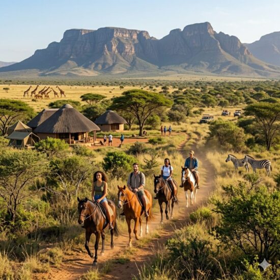 Young travelers enjoying some of the best things to do in South Africa, including horse riding safari, coastal views, and group adventure experiences