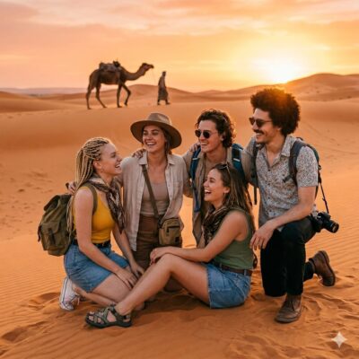 Young travelers on a Morocco desert trip packing list adventure in the Moroccan desert